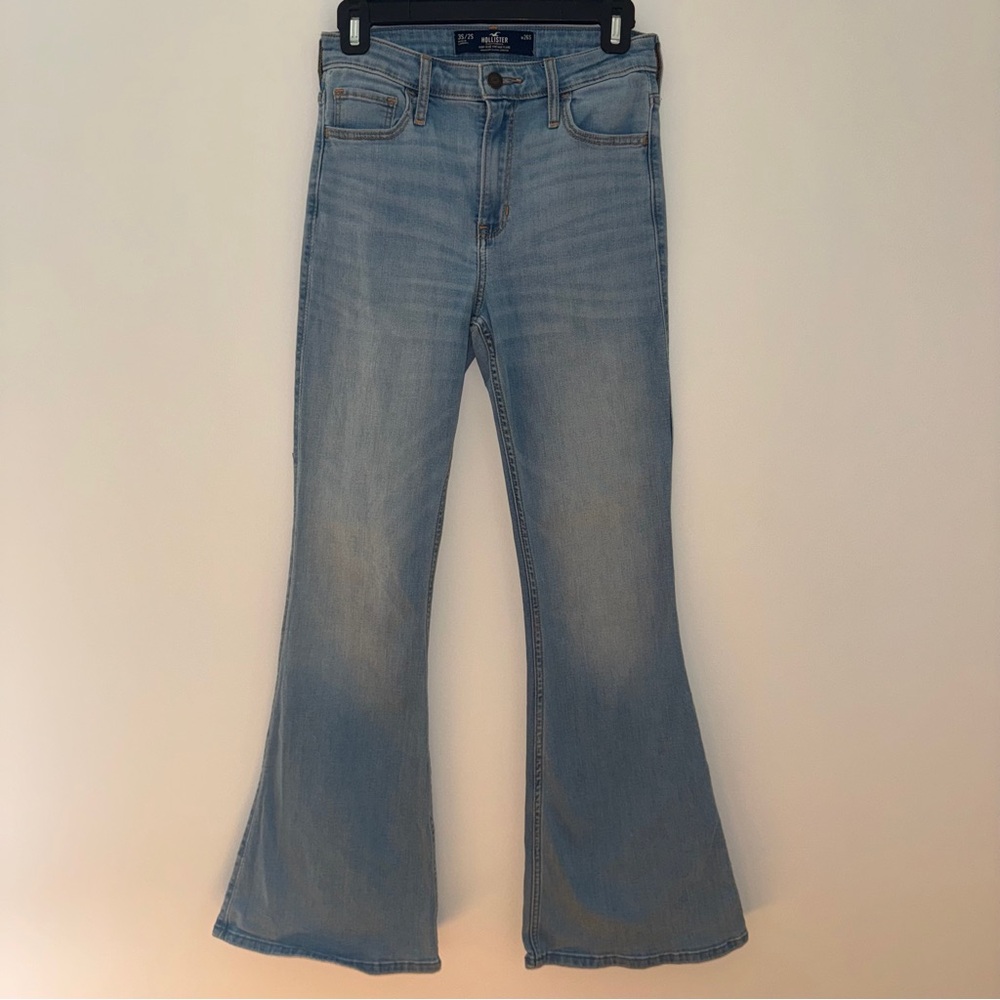 Hollister High Rise Vintage Flare Jeans Women’s Size 3S 26S Light Wash‎